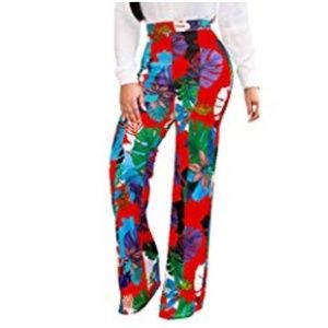 High Waist Wide Leg Women Casual Stretchy  Pants